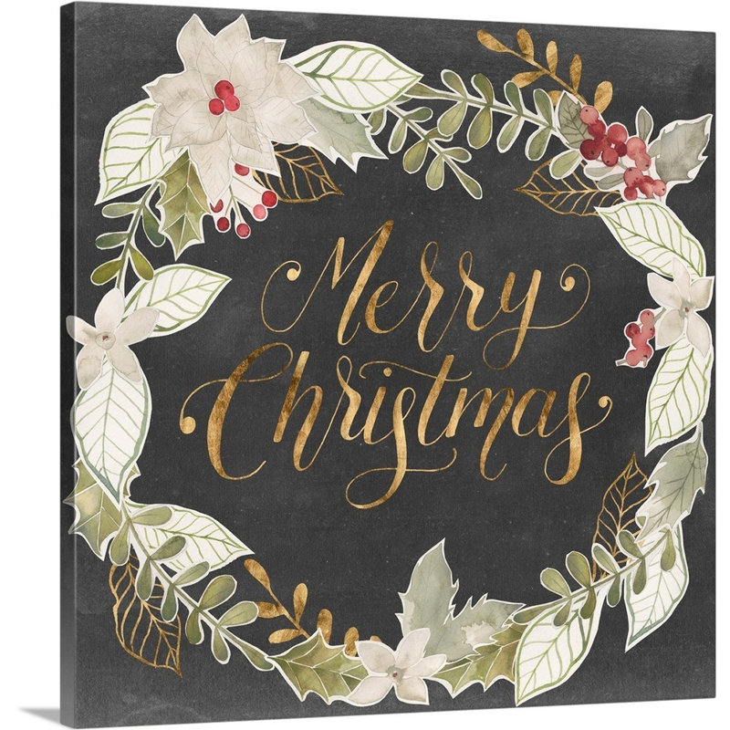 « Christmas » I par Grace Popp-impression d’art textuel sur toile, H 16 po x l 16 po x P 1,25 po, Toile tendue