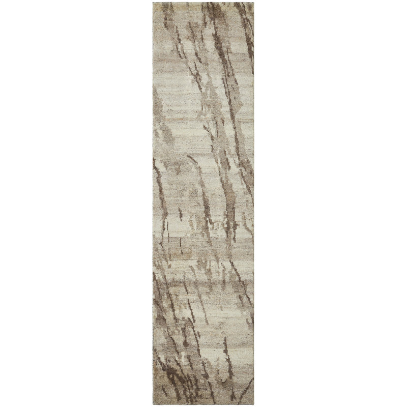 Tapis en laine noué à la main Harjinder, 2 pi 6 po x 10 pi