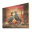 Pigeons gris et roses Serenade I - Animal pigeon sur bois-671469857