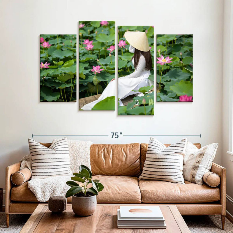 Leisha Lotus Pond Lady, 42'' H x 68'' W