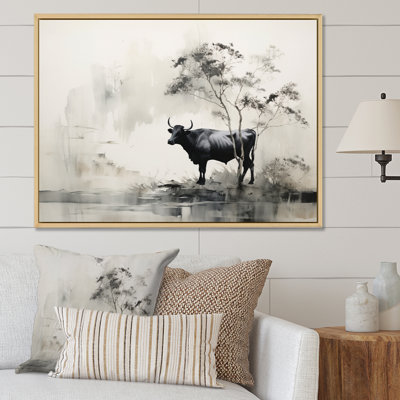 Art asiatique, vache Sumi xiv - impression