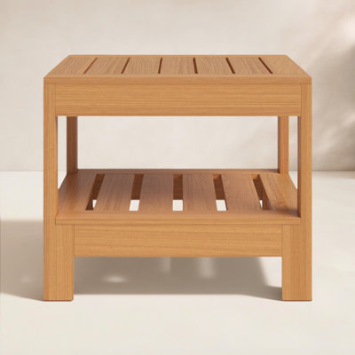 Glenlee Square Teak Outdoor Side Table , 20.5'' in. W 20.5'' in. D