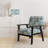 Coastal Neutrals Tropical Pattern - Upholstered Coastal Arm Chair, Tropical Leaves Accent Chair-1501630496
