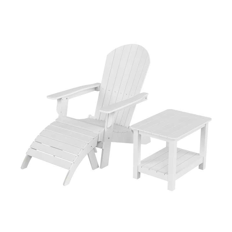 Arrlo Foldable Outdoor Adirondack Chair, White