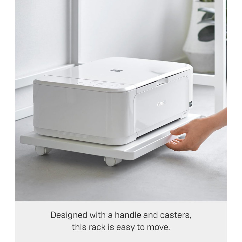 Rolling Utility Caddy With Handles - Under Desk Storage Organizer For Printers, Humidifiers, Heavy Boxes - Sturdy Steel Construction With Smooth Rolling Casters