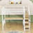 Patrie Kids Full Size Metal Loft Bed with Desk and Small Wardrobe