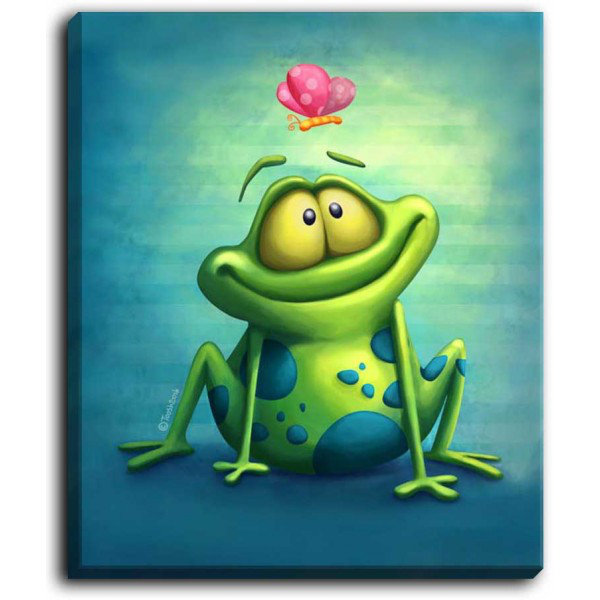 «The Frog II» par Tooshtoosh, reproduction sur toile tendue, H 16 po x l 12 po x P 1,5 po
