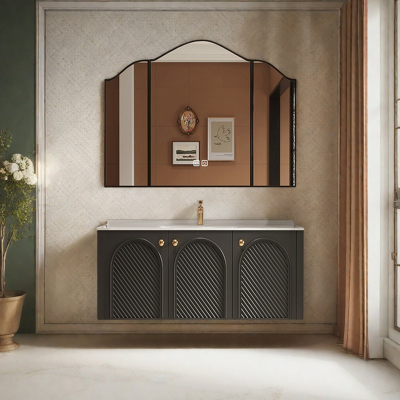 Armoire de salle de bain rétro française, H 21,6 po x l 47,2 po x P 21,6 po