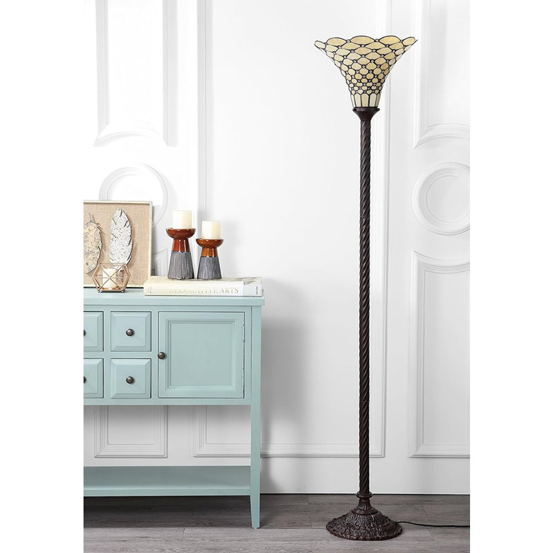 Ospina 70'' Brown Torchiere Floor Lamp