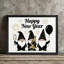 Cadre noir, nouvel an, elf or, feu d'artifice mural, décoration festive, cadre-705400472