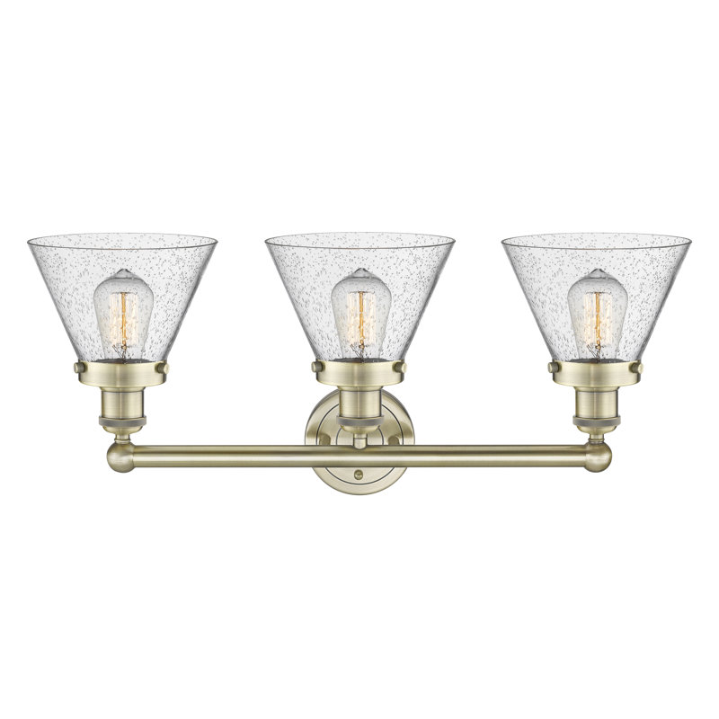 Éclairage pour meuble-lavabo à intensité variable 3 lumières Aritzy, Bullé, Laiton antique