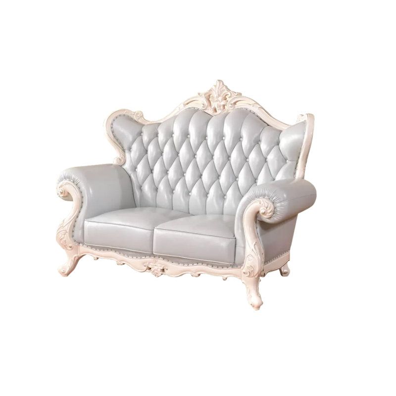 Causeuse en cuir véritable 66,93 po Living