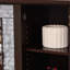 Meuble télé 70 po en fausse pierre cerise, rangement à 2 portes, compatibilité 75 po, 6 découpes de câbles, 3 tablettes réglables