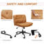 Faux Leather Swivel Accent Chair