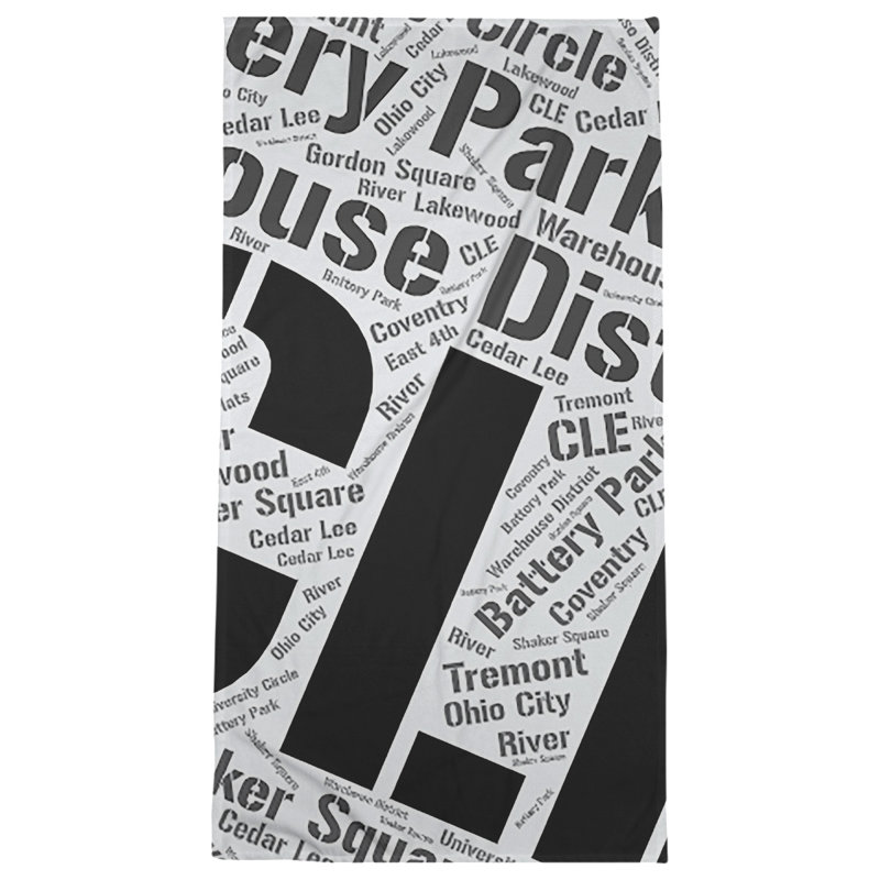 Bath Towel, Black, Microfiber, Cleveland