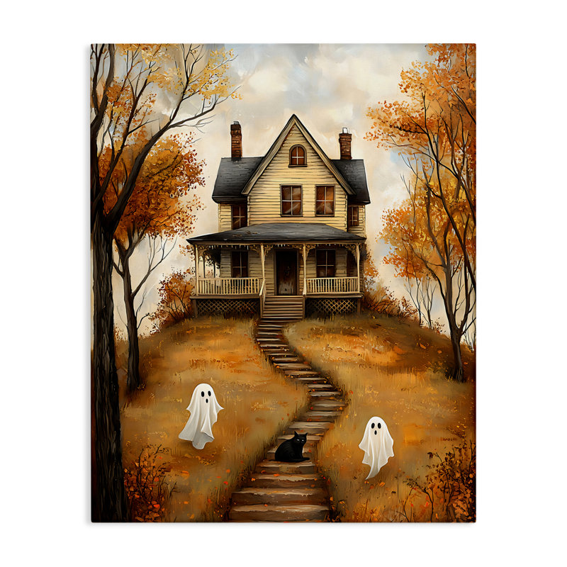 Toile Cozy Halloween House, design par Creative Studio, H 40 po x l 30 po
