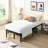 Black Heavy Duty Metal Bed Frame With Quick Assembly, Silent Function, 750 - Pound Static Support, Reinforced Steel Mattress Storage Space Under Bed, And Connection Holes For Ends,-30374332