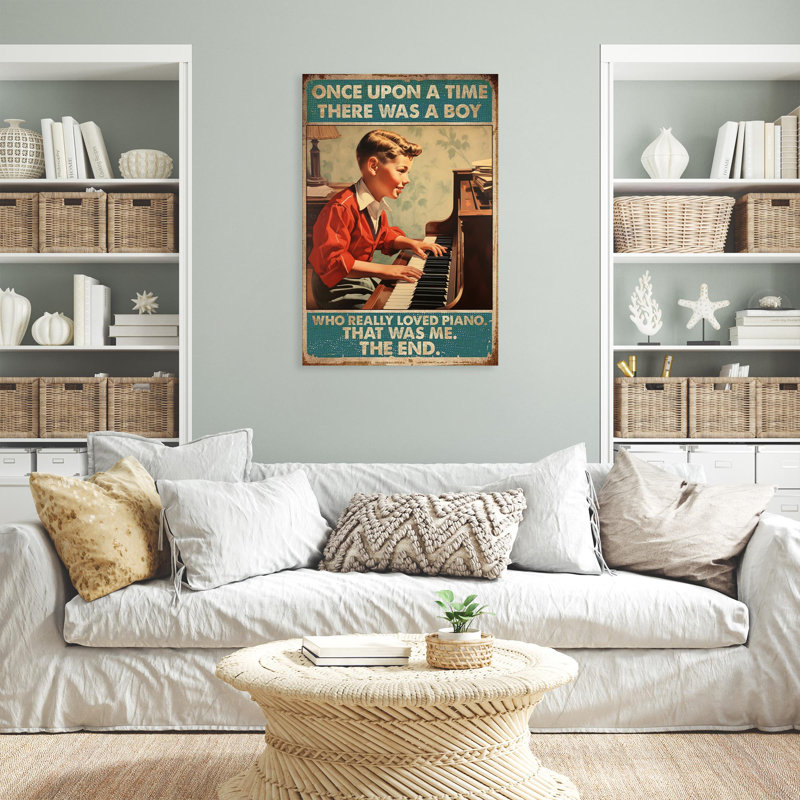 «A Boy Who Really L aimé Piano 2», reproduction d'art sur toile, H 20 po x l 16 po x P 1,25 po