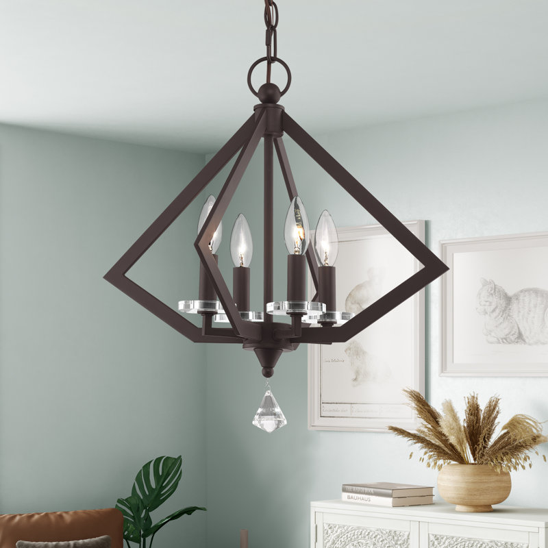 Djanae 4 - Light Dimmable Geometric Chandelier, Bronze