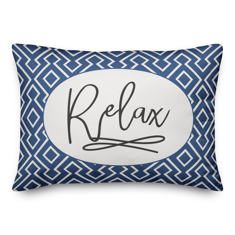Housse de coussin rectangulaire et insert Relax, Bleu