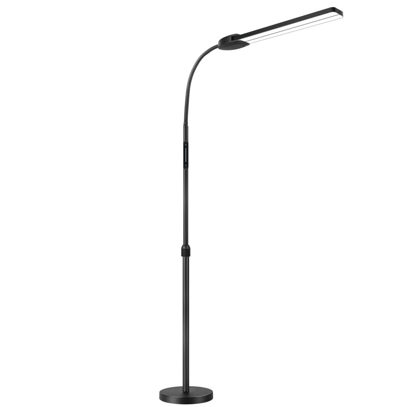 Lampe sur pied 68,5 "à DEL à intensité variable avec double tête et lampe DEL super brillante 18W avec télécommande