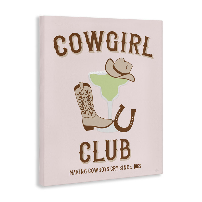 Toile d'accessoires de cow-boy, design par Natalie Carpentieri, H 20 po x l 16 po