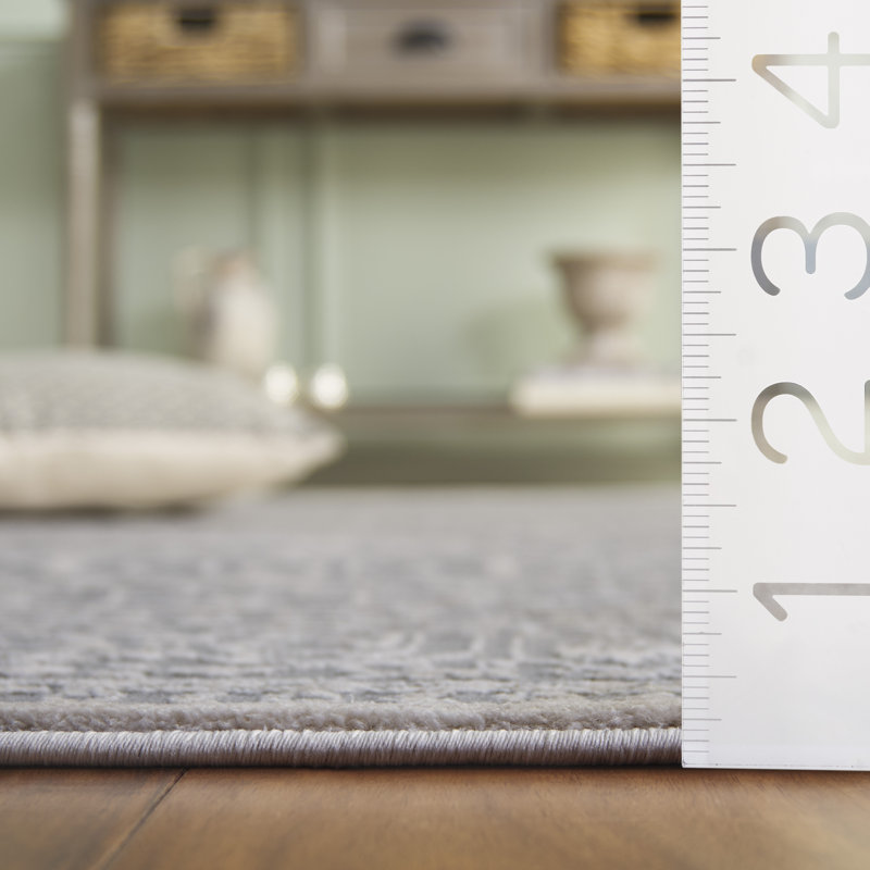 Calidia Floral Light Gray/Cream Area Rug, Rectangle 8' x 10'