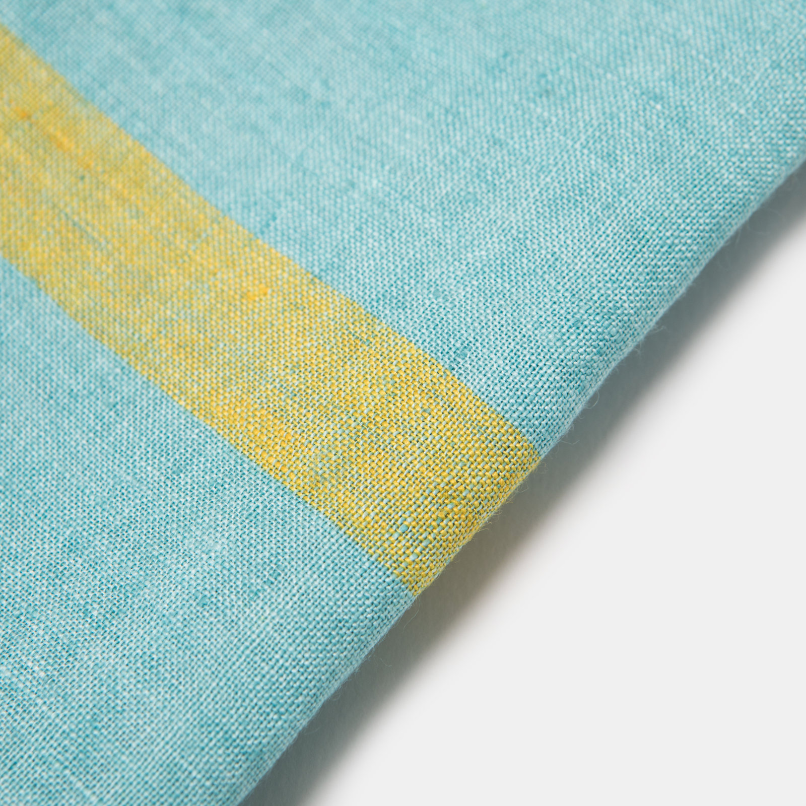 Reversible Linen Napkin, Aqua/Lime