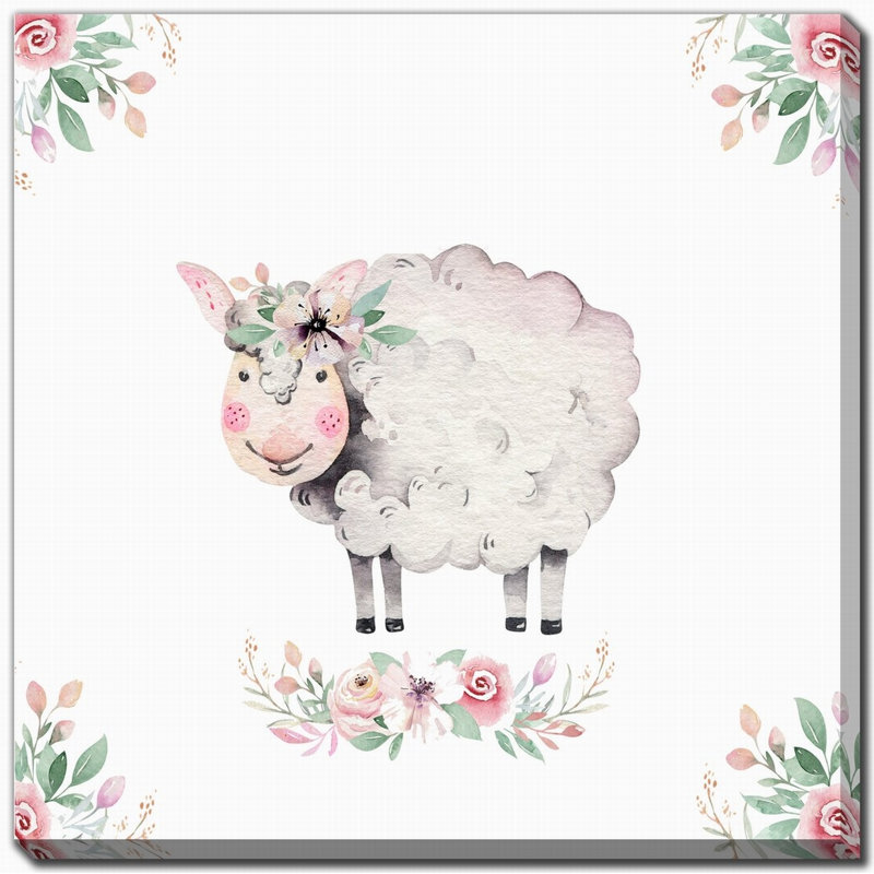 «Farm Buddies Sheep», art mural sur toile, H 38 po x l 38 po