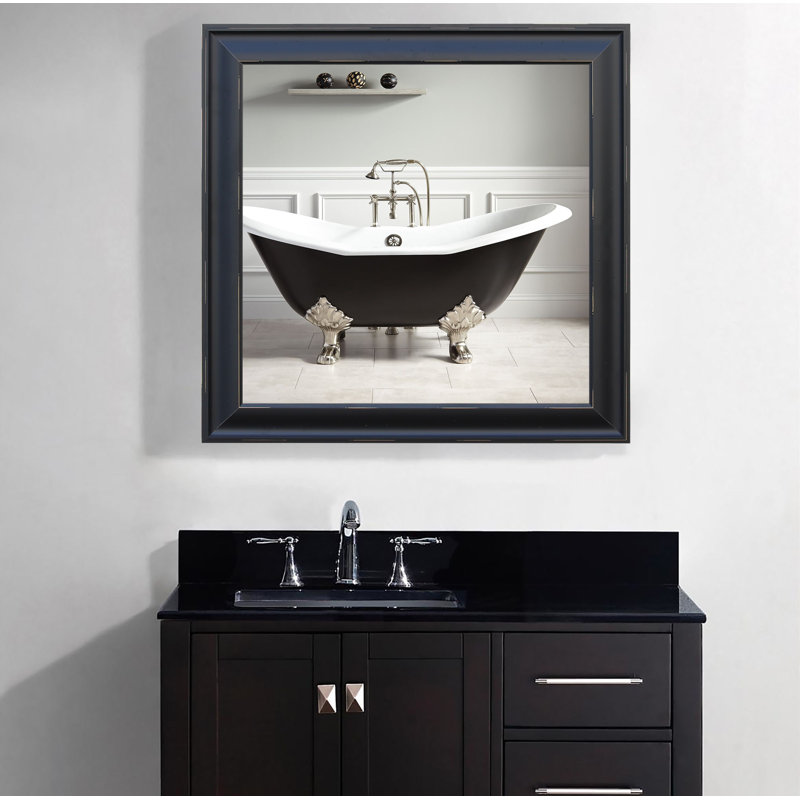 Willa Solid Wood Flat Wall Mirror, 25.5" H x 25.5" W