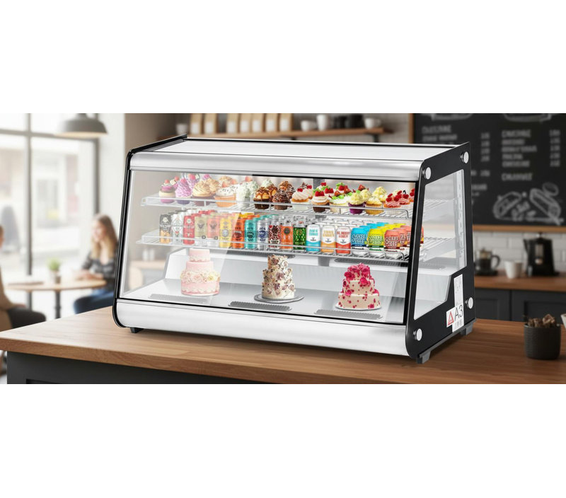 8.1Cu.Ft Refrigerated Display, With LED Lighting, Black/White