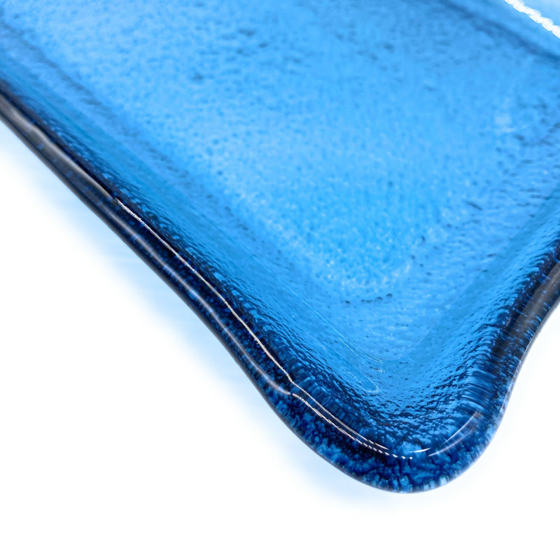 Rectangular Glass Plate (Transparent Green), Transparent Blue
