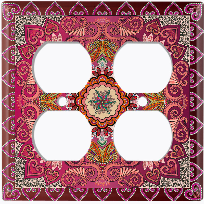 Plaque murale 2 lumières à motif cachemire bleu sarcelle et motif cachemire Paisley, Rouge