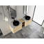 Meuble-lavabo mural de 183 cm avec lavabo en céramique décorative, 1 tablette de rangement, 4 portes à fermeture amortie, en contreplaqué livré démonté, meuble-lavabo moderne, emballage, mobilier contemporain