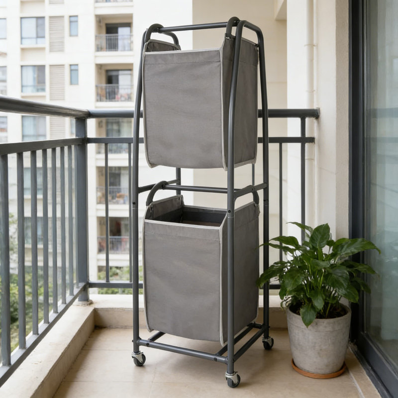 Neatfreak 2-Tier Rolling Laundry Sorter Cart With Removable Hamper Bags, Wheels For Easy Transport, And Odor-Control Technology For Home Organization