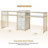 Romus Modern Double Position Nail Desk, Drawer Storage and Shelf 78.7'', Metal Frame