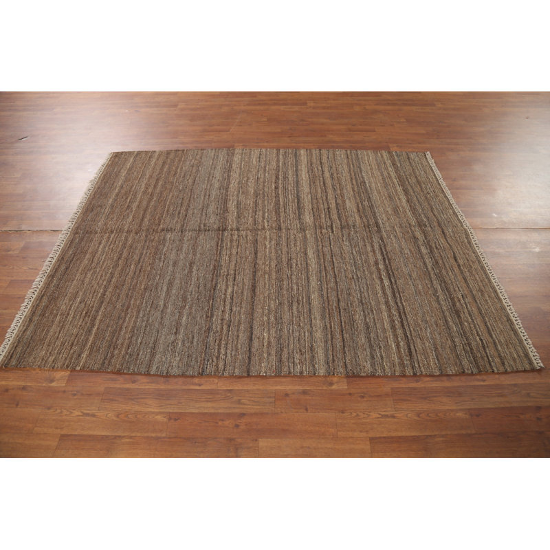 Tapis kilim brun tissé à la main 5 x 7