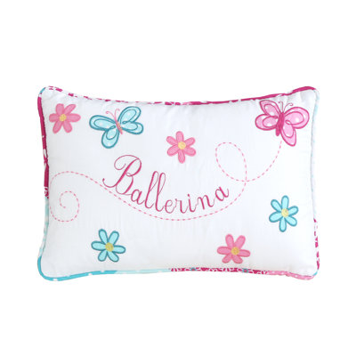  Ballerina Embroidered Cotton Lumbar Pillow