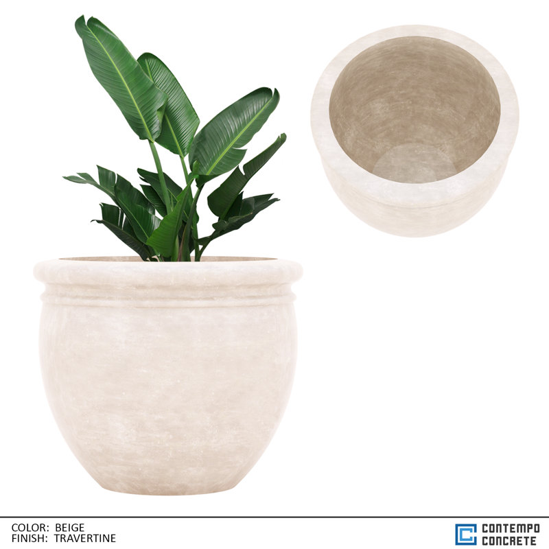 Jardinière Dora, Travertin beige