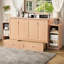 Lit escamotable double avec tiroirs et tablettes de rangement spacieux, idéal pour les chambres d'amis ou les chambres compactes-237900982