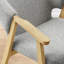 Fauteuil tonneau en tissu avec structure en bois de frêne massif-538962013