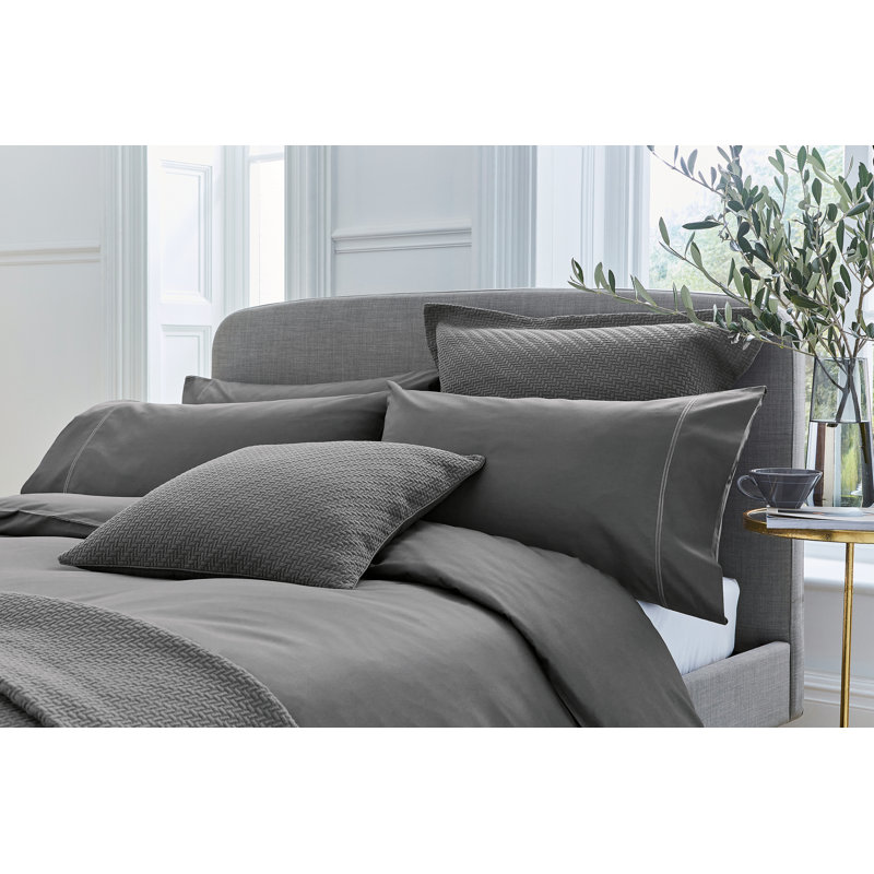 Andaz 300 TC Egyptian Quality Cotton Duvet Cover, Double Duvet Cover, Charcoal
