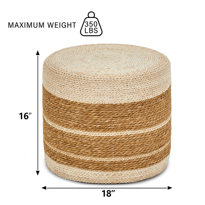 Pouf rond Onaway, Quenouille naturelle + bourre de maïs