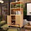 Armoire de rangement en bambou naturel de 52,01 po avec 2 portes et tablette ouverte pour la salle de bain et le vestibule