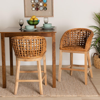 Tabouret de comptoir en rotin 23,6 po Carlmontia