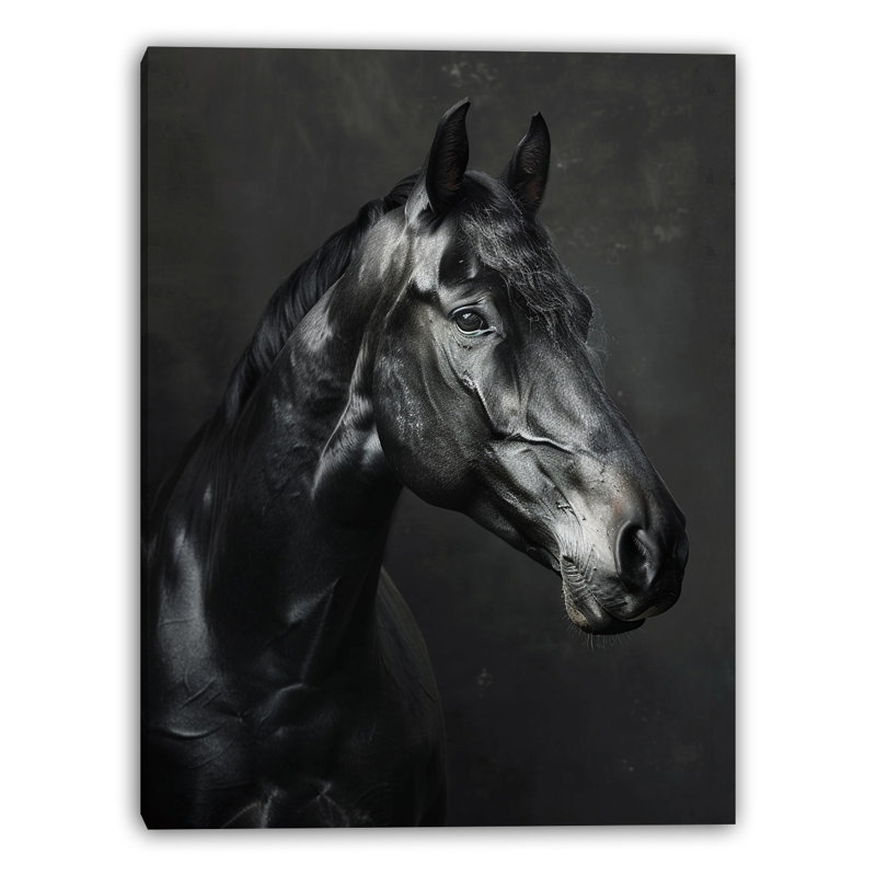 «Noir Portrait Four», art mural sur toile tendue, L 12 po x H 16 po x P 1 po