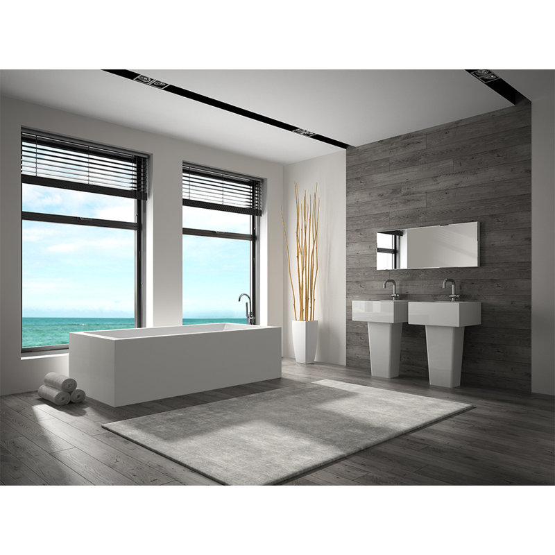 Studio Portia 66.93'' x 28.35'' Soaking Resin Stone Bathtub