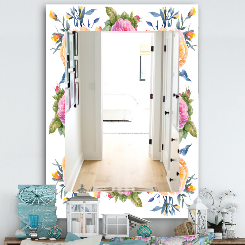 Miroir mural fleur 34, H 39,4 po x l 29,5 po