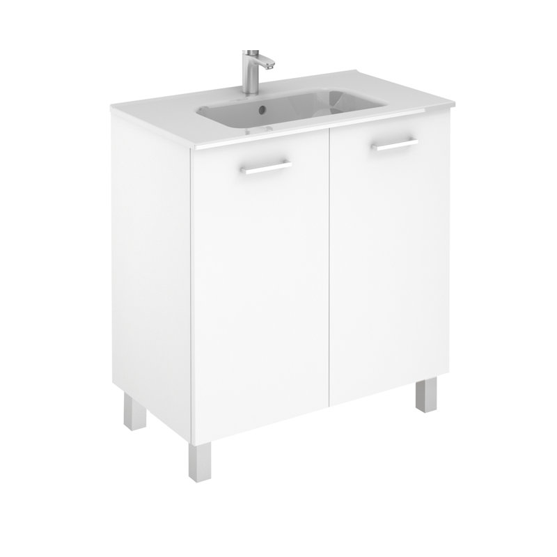Logic 31.5'' Single Bathroom Vanity with Ceramic Top, Glossy White