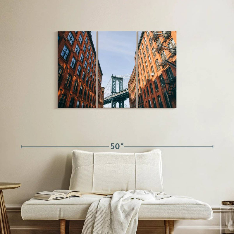 Paysage de Lilie Manhattan Bridge Street, H 24 po x l 38 po
